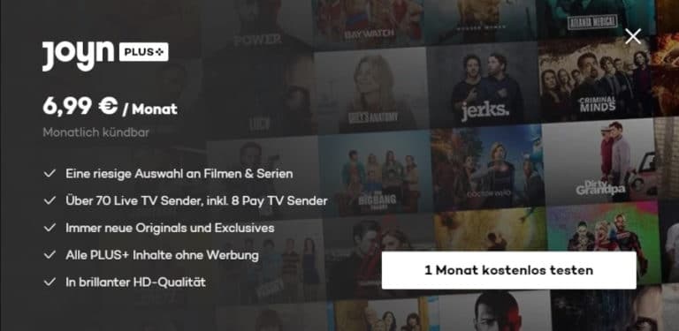 Joyn Probemonat & Kosten: Joyn Plus 1 Monat kostenlos testen