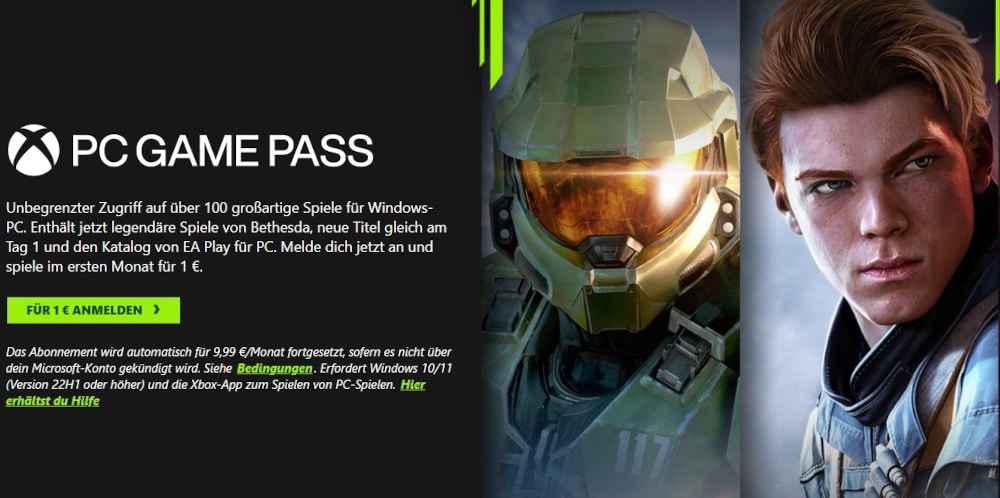 Xbox Game Pass Angebot