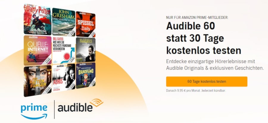 Audible Probeabo für Amazon Prime Mitglieder