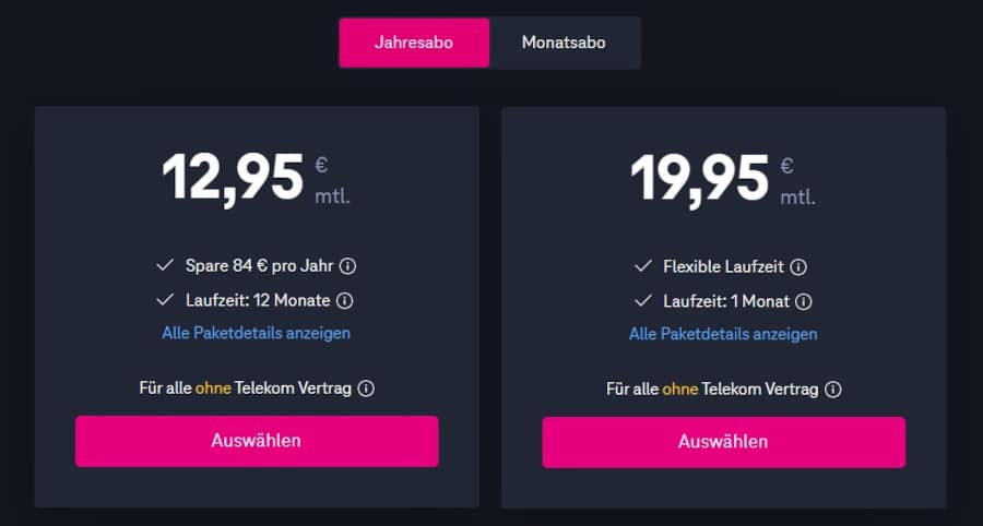 Magenta Sport Kosten ohne Telekom Abo