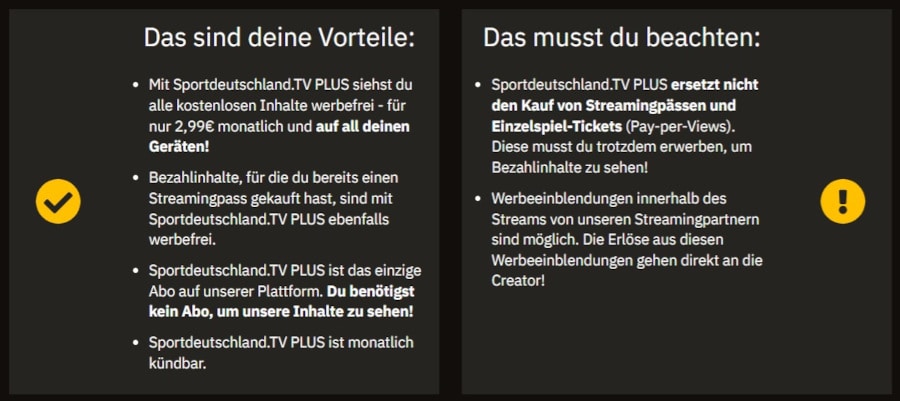 Kosten Sportdeutschland.TV PLUS Abo