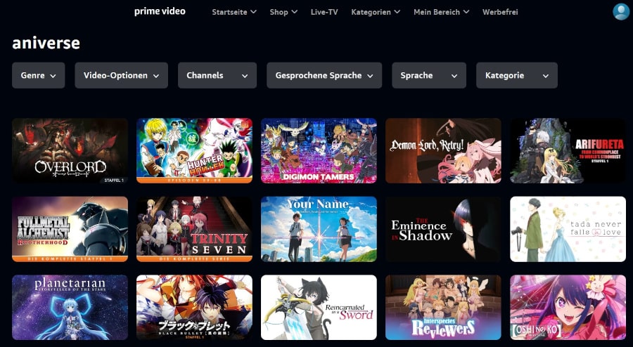 Animes gratis streamen bei Aniverse