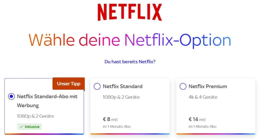 Netflix Abo über Sky günstiger abonnieren